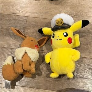 Pikachu and Eevee Plush Toy Set